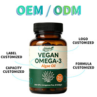 Capsules de gélules molles d'huile d'algues oméga-3 végétaliennes halal ODM/OEM pour la santé oculaire, compléments d'oméga-3 en gélules molles