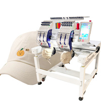 Machine à broder informatisée à deux têtes commerciale avec ordinateur Dahao A15 haute vitesse à 9/12 aiguilles