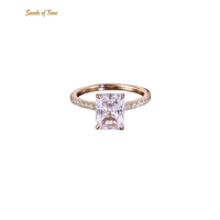 Bague de Mariage en Moissanite Taille Radiant Couleur D VVS, Plaqué Or 18K, Argent Sterling 925 pour Femme, Options 1-5 10 Carats, Commandes Personnalisées