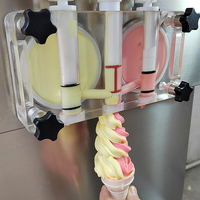 Machine à glace molle professionnelle 2+1 saveurs mixtes lait et fruits pour une productivité élevée, 18-25L/h, garantie 1 an