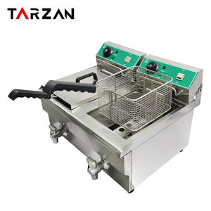 <span class=keywords><strong>TARZAN</strong></span> Commercial Restaurant 16 + 16L Friteuse électrique ouverte avec carter d'huile monocylindre grande capacité maison chips - Product Image 1