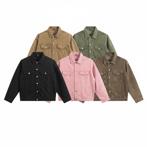 แจ็กเก็ตยีนส์สีสันสดใสสำหรับผู้ชายเสื้อโค้ทคาวบอยแจ็กเก็ตผ้ายีนส์มีรอยขาด - Product Image 2