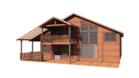 Maison préfabriquée en bois à 2 étages avec 4 chambres, design moderne, garantie de 3 ans, pour usage hôtelier et application en villa