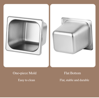 LIYUNDA Wadah Makanan Stainless Steel GN Pan 1/6 Ukuran Penuh Gastronorm dengan Tutup Poles untuk Menyimpan Saus, Bumbu, dan Sajian