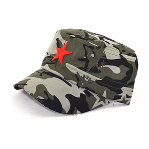 Camouflage Men Five Stars 3D Embroidery <strong>Camo</strong> <strong>Caps</strong> Hats Cotton Adjustable Flat Top <strong>Cap</strong> - Product Image 1