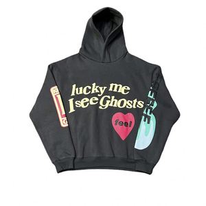 Sudadera con Capucha para Hombre, Estilo Urbano, 100% Algodón Grueso, Logotipo Personalizado con Serigrafía, Hombros Caídos, Lavado a la Piedra, ODM - Product Image 3