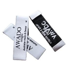 Étiquettes tissées pour vêtements avec logo, en tissu satiné et coton de luxe, motif damassé, pour chemises, prix d'usine - Product Image 1