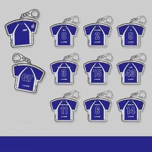 5 सेमी केपॉप और टीम ब्लू टी-शर्ट एचडी फोटो प्रिंट एक्रिलिक कीरिंग फुमा यूमा निकोलास की ईज आकर्षण जर्सी कीचेन बैग कुंजी सजावट प्रशंसकों उपहार - Product Image 1