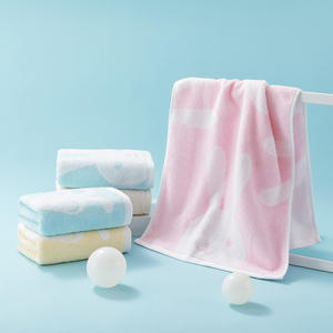 Toalla de Baño Infantil de Algodón Puro con Dibujos Animados, 25x50cm, Suave y Absorbente, Rectangular, para Uso Doméstico, con Patrón de Conejito Azul, Rosa y Amarillo - Product Image 3