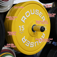 Plaques de poids en caoutchouc écologiques Rouser Fitness, plaques de poids durables pour haltères, pour l'entraînement en force, équipement de salle de sport commerciale