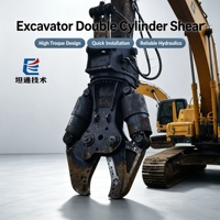 Cisaille rotative à double cylindre HHD-390 à forte puissance de coupe, cisaille hydraulique montée sur excavatrice pour le démontage de structures en acier