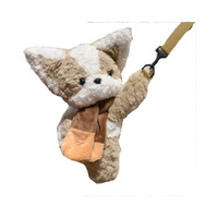 Sac à dos en peluche chiot mignon avec écharpe, sac en forme de caniche, sac à bandoulière animaux mignons Kawaii, jouet pour machine à griffes