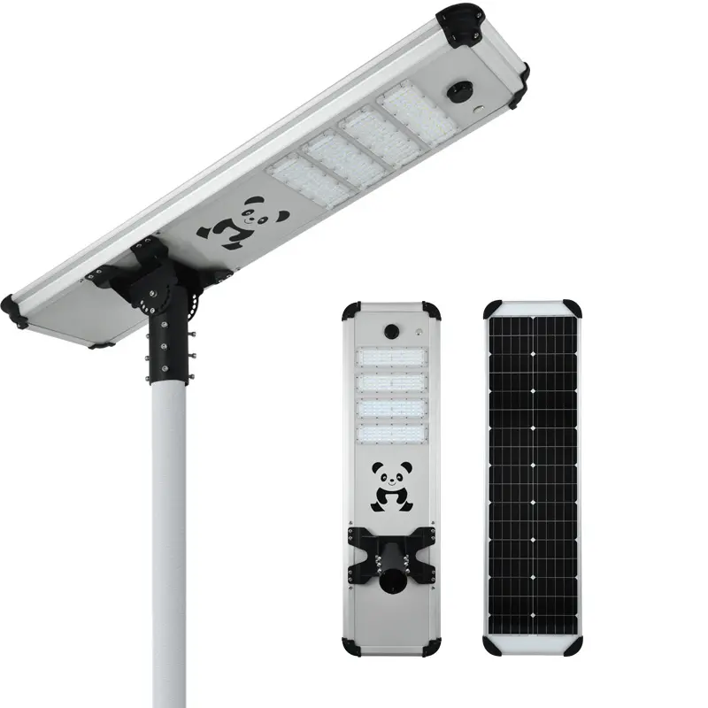 Farola alimentada por energía solar IP65 con sensor de movimiento, farola LED Solar comercial de alto lumen todo en uno, 5 años de garantía