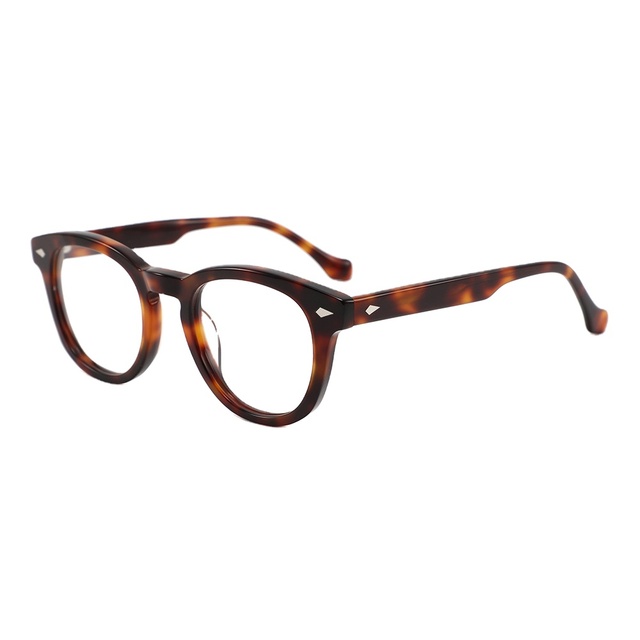Trendy Vintage Frames Custom Round Acetate Blue Light Blocking Glasses Wholesale Luxury Spectacle Eyeglasses Frames