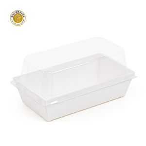 OOLIMA Disposable White Paperboard Packaging Food Grade Cake <strong>Box</strong> Biscuit <strong>Box</strong> with PET Lid - Product Image 1