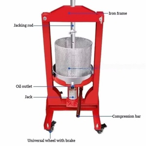 Exprimidor Manual de Frutas y Verduras con Prensa de Tornillo, para Uso Doméstico y Comercial, Extracción de Aceite en Frío Hidráulica - Product Image 5