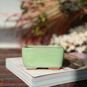 Pot de fleurs carré en céramique Pot de fleurs en céramique succulente respirante simple en pot de bureau - Product Image 2