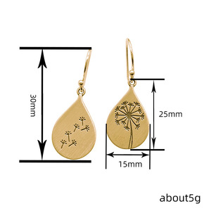 Boucles d'oreilles pendantes vintage en forme de pissenlit pour femme, accessoires d'oreille simples pour le quotidien - Product Image 5