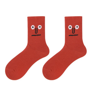 Usine Offres Spéciales robe unisexe drôle Expression de couleur mignon élégant imprimé émoticône visage heureux amusant chaussettes folles - Product Image 2