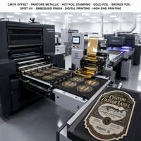 Étiquettes alimentaires adhésives en papier de qualité alimentaire, écologiques, imperméables, avec gaufrage en feuille d'or, pour usage industriel, formes personnalisables