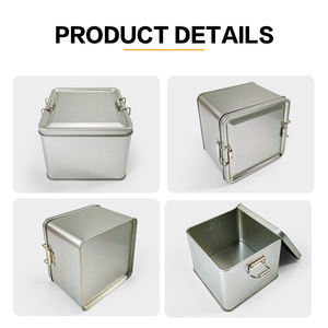 JYB Boîte carrée en métal robuste avec clip de verrouillage, idéale pour le stockage des aliments, du thé, du café ou des emballages cadeaux - Product Image 5