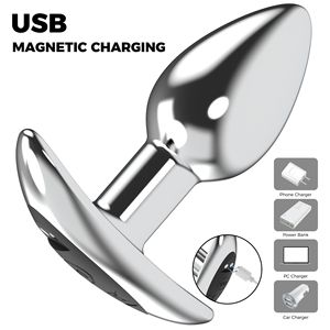 Remote Control Stainless Steel Metal <span class=keywords><strong>Anal</strong></span> Plug untuk Dewasa Desain Berbobot Dengan Permukaan Halus yang Dipoles dan Alas yang Melebar Plug <span class=keywords><strong>Anal</strong></span> - Product Image 6