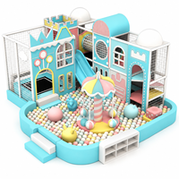 Structure de jeu intérieure avec pont suspendu en acier et grand toboggan pour enfants