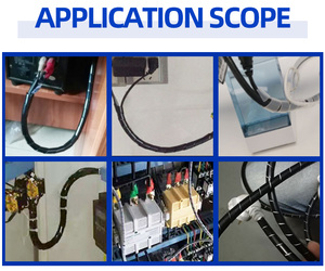 나선형 와이어 감싸기 케이블 보호 PE 케이블 슬리브 6mm 직경 나선형 감싸기 밴드 검정 흰색 나일론 소재 - Product Image 2
