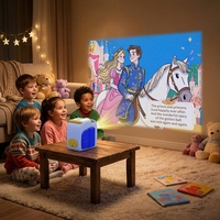 Projecteur d'histoires pour enfants, 4 disques d'histoires, veilleuse portable, personnalisable OEM, jouet de projection pour enfants, fourni par l'usine