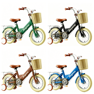 Elegante bicicletta da 12 pollici per bambine con cestino e ruote ausiliarie, adatta per il ciclismo all'aperto per bambini piccoli e ragazze. - Product Image 3