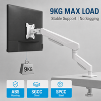 Soporte de Escritorio Ajustable para un Solo Monitor de 17-32 Pulgadas, VESA 75x75 100x100, con Abrazadera en C e Instalación a Travesaño