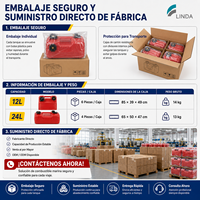 Réservoir de Carburant Marin en PEHD 12L 24L avec Indicateur de Niveau, Tuyau en Option, Double Connecteur pour Bateau Hors-Bord