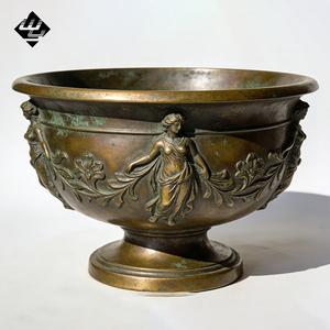 Jardinière haute en bronze de style rococo, urne de jardin en <span class=keywords><strong>laiton</strong></span> antique pour la décoration de la cour de villa - Product Image 1