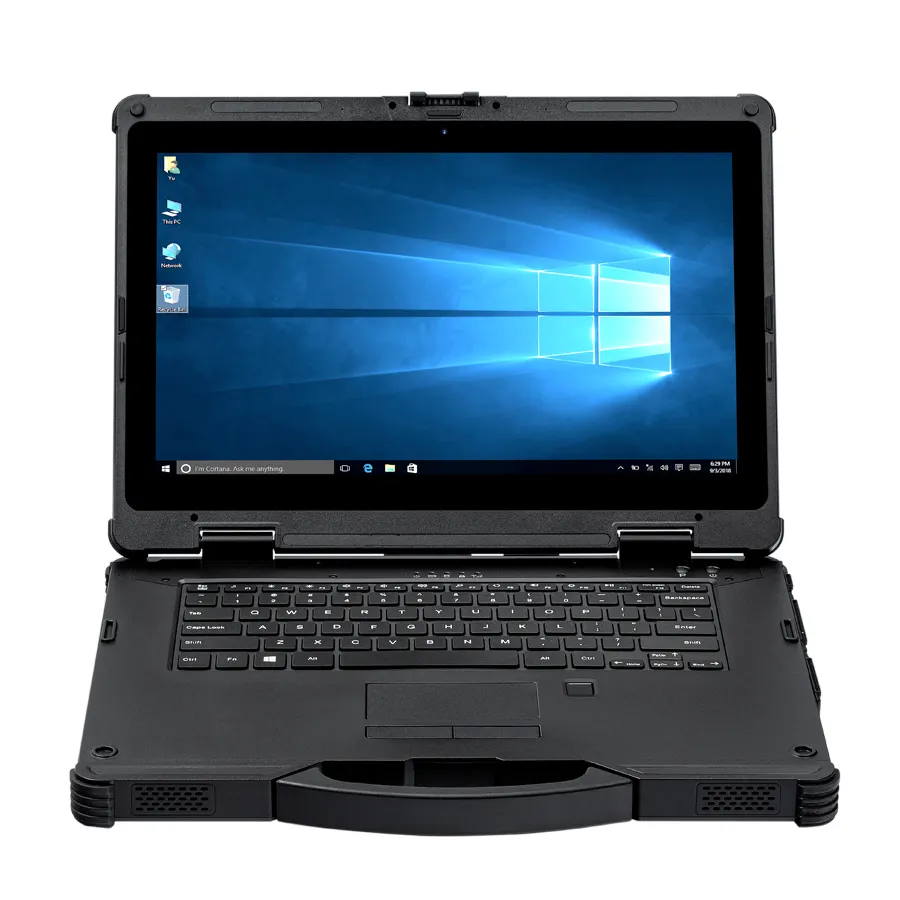 Computador portátil industrial, 14 polegadas, desbloqueio de impressão digital, tela touch opcional, i7, notebook robusto