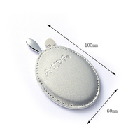Étui en PU au détail fantaisie moderne vanité poche compacte mini miroir ovale de poche ensemble avec poignée