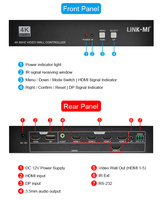 Contrôleur de mur vidéo 4K 1x5 HDMI DP, processeur mural TV vertical 5 canaux avec IR et RS232