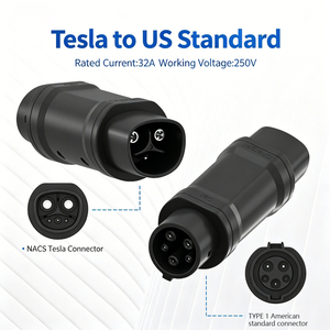 สินค้าใหม่คุณภาพสูง <span class=keywords><strong>Tesla</strong></span> TO Type 1อะแดปเตอร์60A 250V ขั้วต่อสำหรับรถที่ไม่ใช่เทสลา - Product Image 1