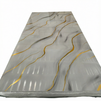 Panneau mural en PVC 3D en relief, style moderne, texture marbre, haute brillance, imperméable, ignifuge, panneau rigide pour villa