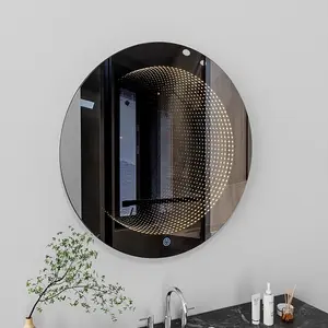 호텔 장식 사이클 미러 가벼운 더블 터치 스위치 호텔 가족 KTV에 적합한 3D 무제한 욕실 거울