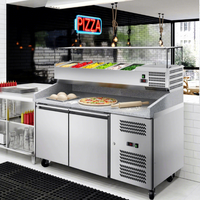 Aliments de haute qualité Bar à salade réfrigéré Congélateur Salade Pizza Table de préparation Réfrigérateur Salade Pizza Présentoir Congélateur