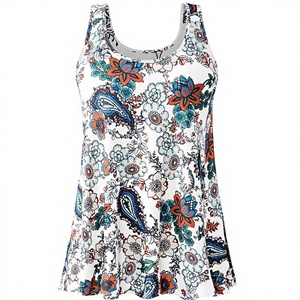Débardeur court vintage en laine respirante brodé de fleurs pour femme, style hip-hop, à fines bretelles - Product Image 1