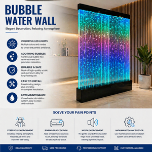 Divisor de Habitaciones Moderno con Pared de Burbujas de Agua LED Acrílicas, Paneles Translúcidos y Diseño de Estructura de Marco - Product Image 3