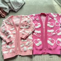 Cardigan en tricot blanc doux pour fille, 100% coton, pour la Saint-Valentin, avec boutons, motif de cœurs rouges, vêtements pour bébé