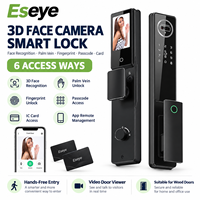 Serrure de porte intelligente Eseye avec caméra 3D, reconnaissance faciale, code, carte, empreinte digitale et lecture de veine palmaire