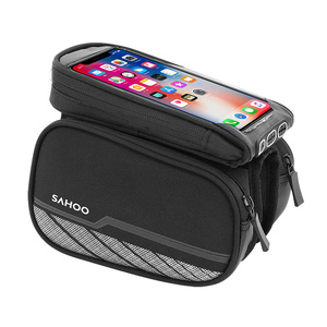 SAHOO <span class=keywords><strong>Sacoche</strong></span> de téléphone pour <span class=keywords><strong>cadre</strong></span> de <span class=keywords><strong>vélo</strong></span> à écran tactile 1,8 L, <span class=keywords><strong>sacoche</strong></span> de <span class=keywords><strong>smartphone</strong></span> pour <span class=keywords><strong>cadre</strong></span> avant, sangle Velcro amovible OEM pour maintien du téléphone - Product Image 2