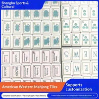 Tuiles de Mahjong américaines en acrylique Coral Coast, polies à la main, style américain, ensemble de Mahjong portable pour les voyages, emballage en boîte en carton