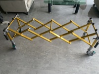 Chariot de transport pliable pour cercueil, doré, robuste, 4 roues, équipement funéraire, vente en gros