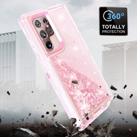 Coque à paillettes pour Samsung S23 Plus S22 S21 S20 Note 20 10 Ultra S10 S9 S8 Floating Liquid Quicksand Bling Sparkly Phone Cover