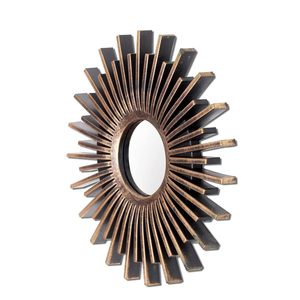 Vintage Sunburst <b>Round</b> Handmade 4mm Thick Decorative Metal <b>Wall</b> <b>Mirror</b> for Living Room Bedroom Entryway - Product Image 1