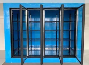 Refrigerator Spare Parts Glass Door With Led Lighting Shelving For Reach-in Cooler Rooms